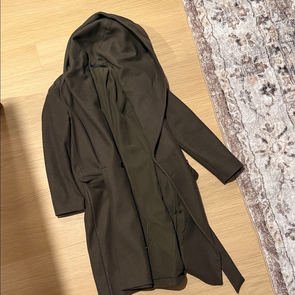 All Saints Brown Hooded Coat